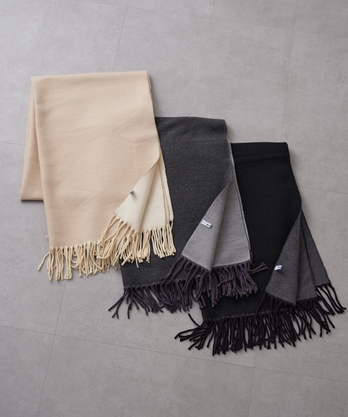 COLONY 2139（コロニートゥーワンスリーナイン）の「カシミアタッチストール（ストール/ショール・メンズ・ブラック/ホワイト/ライトグレー・FREE）」の4枚目の写真
