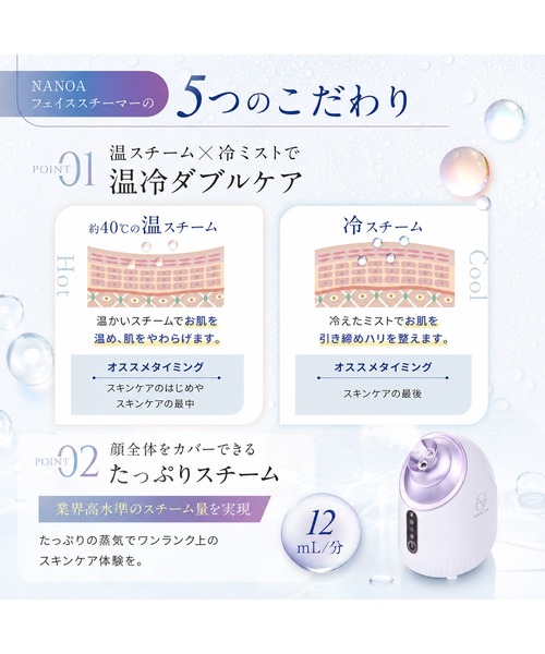 NANOA(ナノア)の「ナノア リフティア フェイススチーマー ブルー(美容器具・レディース・その他・FREE)」の4枚目の写真