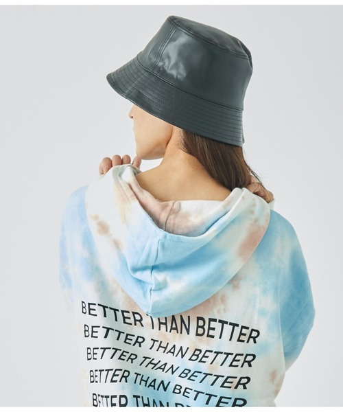 ANAP（アナップ）の「フェイクレザー×ツイルリバーシブルバケットハット（ハット・レディース・アイボリー/ブラック・FREE）」の11枚目の写真