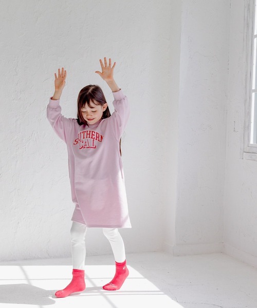 BAYFLOW(ベイフロー)の「アソートロゴスウェットワンピース(KIDS)(ワンピース・キッズ・オートミール/チャコール/ピンク・110cm/120cm/130cm/140cm)」の21枚目の写真