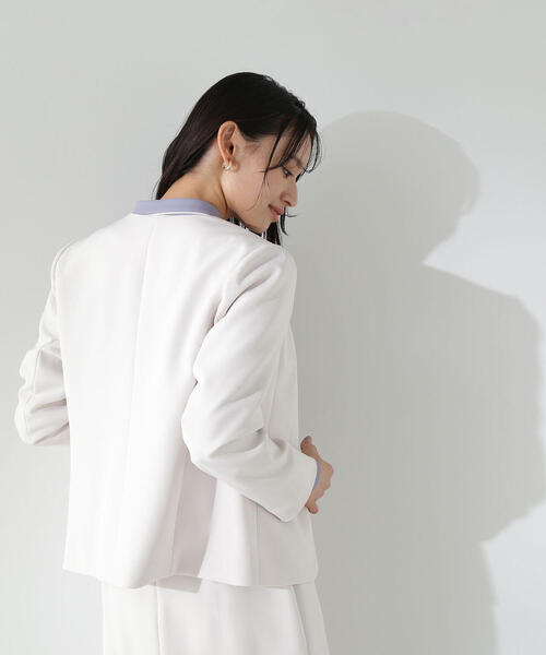 NATURAL BEAUTY BASIC(ナチュラルビューティーベーシック)の「◇ファインストレッチSETUP ジャケット(ノーカラージャケット・レディース・ネイビー/オフホワイト/ベージュ系その他2・SMALL/LARGE/MEDIUM)」の16枚目の写真