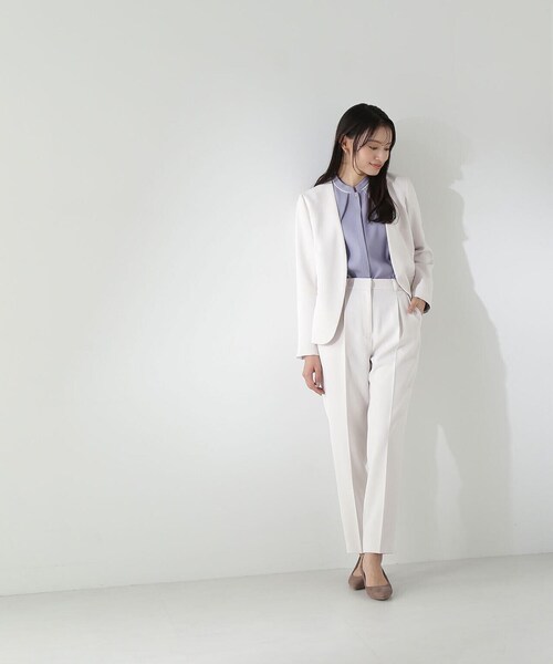 NATURAL BEAUTY BASIC(ナチュラルビューティーベーシック)の「◇ファインストレッチSETUP ジャケット(ノーカラージャケット・レディース・ネイビー/オフホワイト/ベージュ系その他2・SMALL/LARGE/MEDIUM)」の17枚目の写真