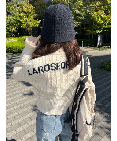 PHILLY（フィリー）の「【PHILLY】ハーフジップロゴニット（ニット/セーター・レディース・アイボリー/グレー/ネイビー・FREE）」の8枚目の写真