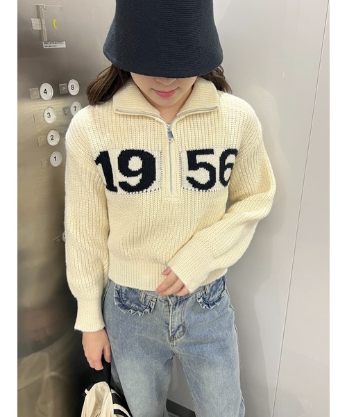 PHILLY（フィリー）の「【PHILLY】ハーフジップロゴニット（ニット/セーター・レディース・アイボリー/グレー/ネイビー・FREE）」の12枚目の写真