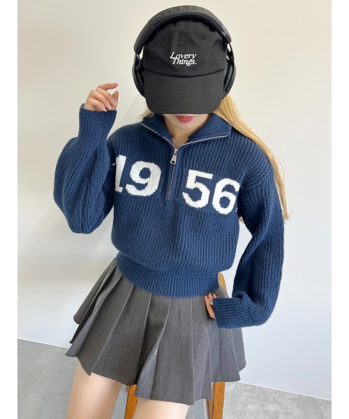 PHILLY（フィリー）の「【PHILLY】ハーフジップロゴニット（ニット/セーター・レディース・アイボリー/グレー/ネイビー・FREE）」の18枚目の写真