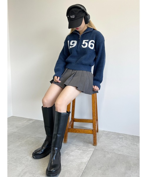 PHILLY（フィリー）の「【PHILLY】ハーフジップロゴニット（ニット/セーター・レディース・アイボリー/グレー/ネイビー・FREE）」の20枚目の写真