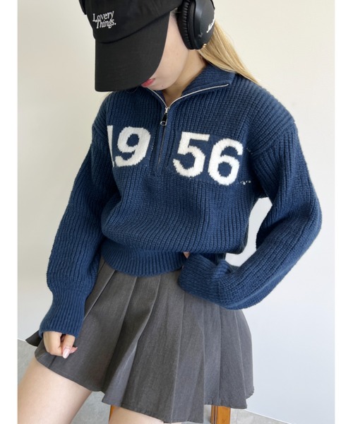 PHILLY（フィリー）の「【PHILLY】ハーフジップロゴニット（ニット/セーター・レディース・アイボリー/グレー/ネイビー・FREE）」の21枚目の写真