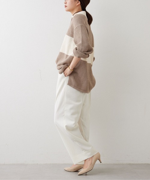 GALLARDAGALANTE（ガリャルダガランテ）の「ラガーニット（ニット/セーター・レディース・ブラック/ベージュ・FREE）」の11枚目の写真