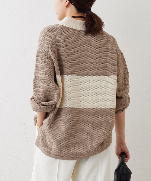 GALLARDAGALANTE（ガリャルダガランテ）の「ラガーニット（ニット/セーター・レディース・ブラック/ベージュ・FREE）」の15枚目の写真