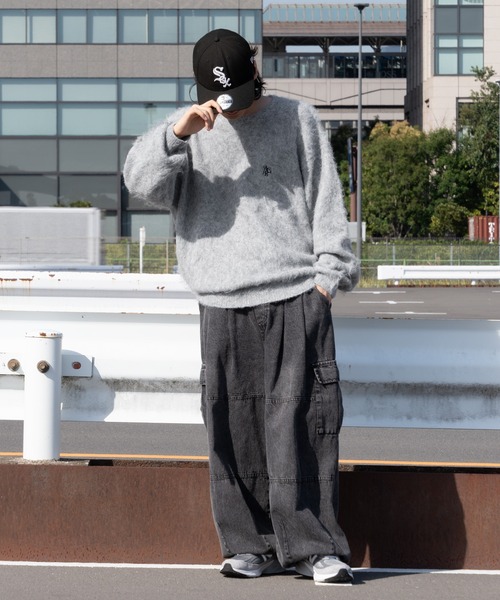 kutir（クティール）の「ビッグシルエットシャギーニット（ニット/セーター・メンズ・ブラック/ライトグレー/レッド・MEDIUM/LARGE）」の13枚目の写真