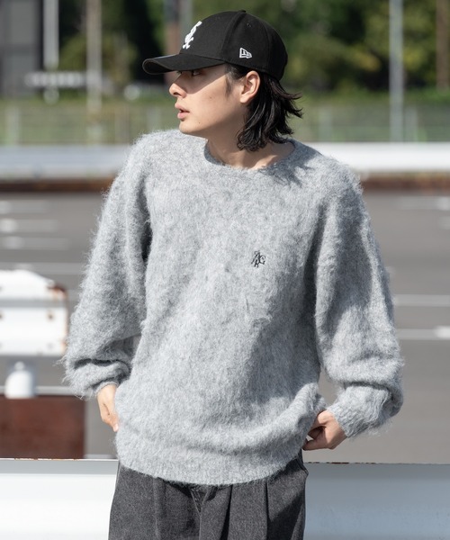 kutir（クティール）の「ビッグシルエットシャギーニット（ニット/セーター・メンズ・ブラック/ライトグレー/レッド・MEDIUM/LARGE）」の7枚目の写真