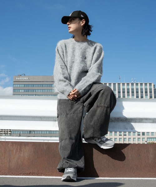 kutir（クティール）の「ビッグシルエットシャギーニット（ニット/セーター・メンズ・ブラック/ライトグレー/レッド・MEDIUM/LARGE）」の17枚目の写真