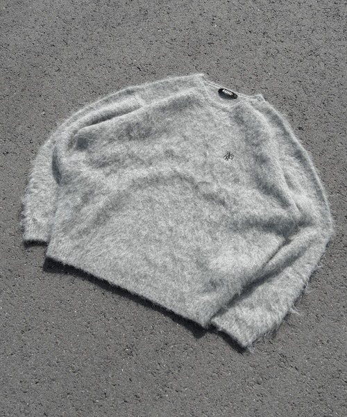 kutir（クティール）の「ビッグシルエットシャギーニット（ニット/セーター・メンズ・ブラック/ライトグレー/レッド・MEDIUM/LARGE）」の21枚目の写真