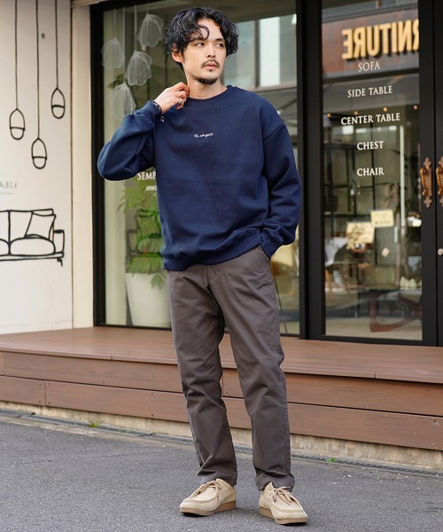 jiggys shop(ジギーズショップ)の「ロゴ刺繍裏起毛スウェットトレーナー(スウェット・メンズ・ブラック/アッシュ/ネイビー・MEDIUM/LARGE)」の8枚目の写真