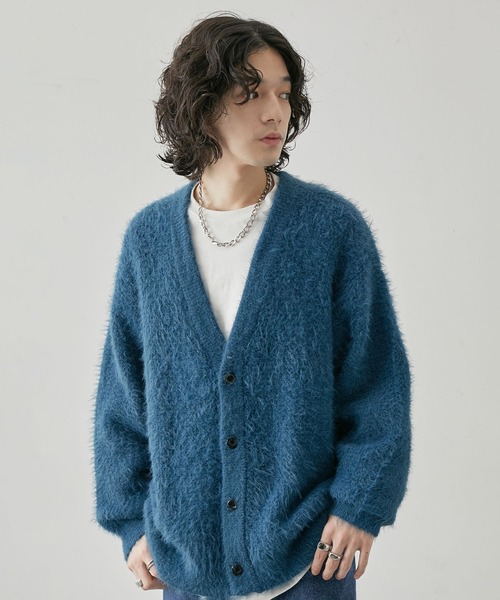 JUNRED（ジュンレッド）の「ワッフルシャギーニットカーディガン（カーディガン/ボレロ・メンズ・カーキ/ブラック/ブラウン/ライトグレー/ブルー・M/L/S）」の16枚目の写真