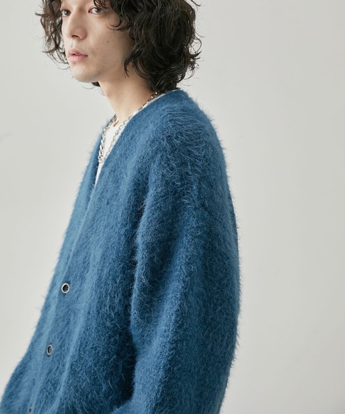 JUNRED（ジュンレッド）の「ワッフルシャギーニットカーディガン（カーディガン/ボレロ・メンズ・カーキ/ブラック/ブラウン/ライトグレー/ブルー・M/L/S）」の17枚目の写真