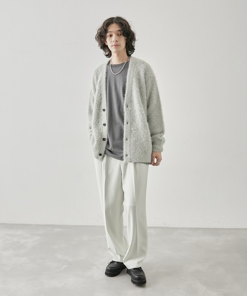 JUNRED（ジュンレッド）の「ワッフルシャギーニットカーディガン（カーディガン/ボレロ・メンズ・カーキ/ブラック/ブラウン/ライトグレー/ブルー・M/L/S）」の21枚目の写真