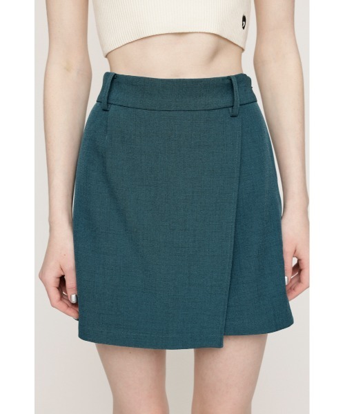 SLY(スライ)の「WRAP SHORT PANTS ラップ ショート パンツ / セットアップ可(スラックス・レディース・杢グレー/ターコイズブルー/アイボリー・1/2)」の13枚目の写真