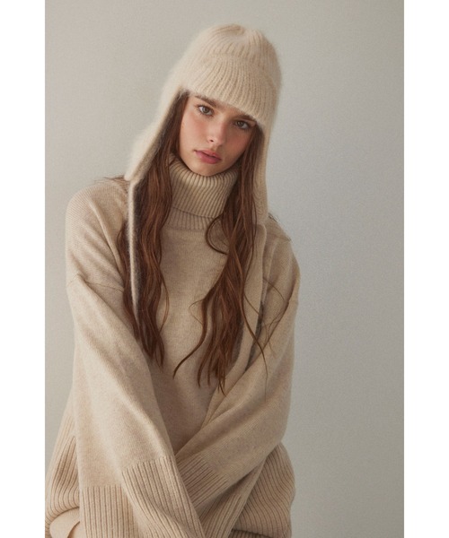 ALEXIA STAM（アリシアスタン）の「Knit Ear Flap Cap /アンゴラフライトキャップ（ニットキャップ/ビーニー・レディース・グレー/ベージュ/ブラック・FREE）」の18枚目の写真
