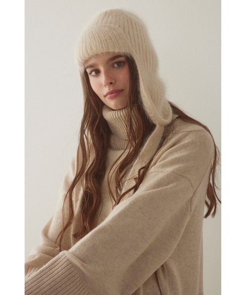 ALEXIA STAM（アリシアスタン）の「Knit Ear Flap Cap /アンゴラフライトキャップ（ニットキャップ/ビーニー・レディース・グレー/ベージュ/ブラック・FREE）」の22枚目の写真