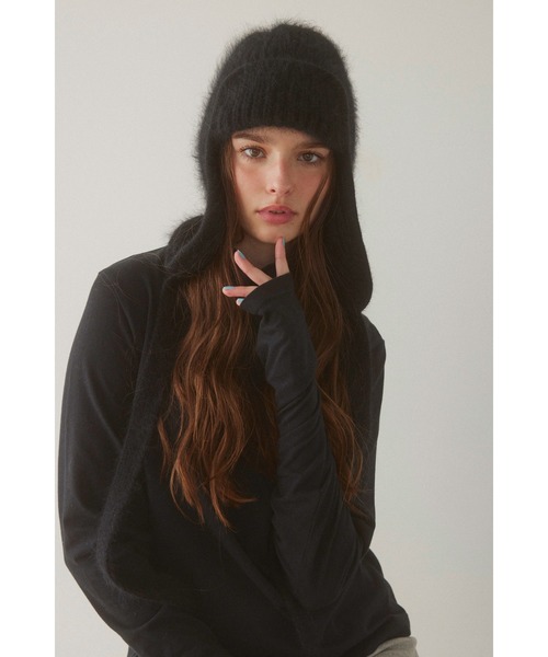 ALEXIA STAM（アリシアスタン）の「Knit Ear Flap Cap /アンゴラフライトキャップ（ニットキャップ/ビーニー・レディース・グレー/ベージュ/ブラック・FREE）」の17枚目の写真