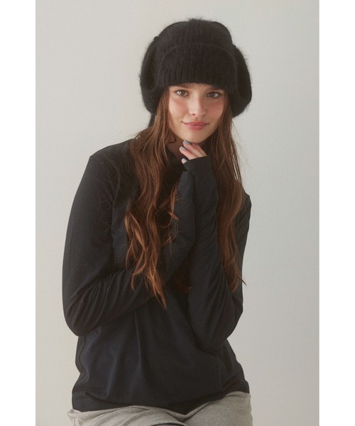 ALEXIA STAM（アリシアスタン）の「Knit Ear Flap Cap /アンゴラフライトキャップ（ニットキャップ/ビーニー・レディース・グレー/ベージュ/ブラック・FREE）」の21枚目の写真