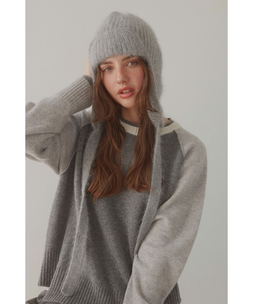 ALEXIA STAM（アリシアスタン）の「Knit Ear Flap Cap /アンゴラフライトキャップ（ニットキャップ/ビーニー・レディース・グレー/ベージュ/ブラック・FREE）」の13枚目の写真