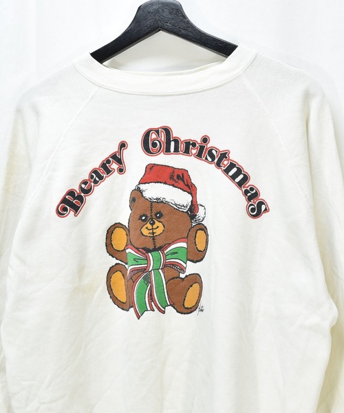 VINTAGE(ヴィンテージ)の「【ヴィンテージ古着】80's Beary Christmas プリント クルーネックスウェット クリスマス USA製(スウェット・メンズ・ホワイト・LARGE)」の6枚目の写真