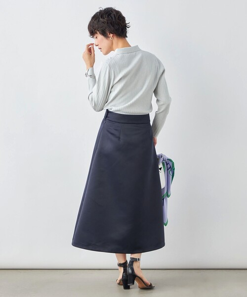 NOLLEY’S（ノーリーズ）の「《手洗い可能》愛され 襟付きワイドリブプルオーバーニット（ニット/セーター・レディース・シルバー/ブラック・38/36）」の12枚目の写真