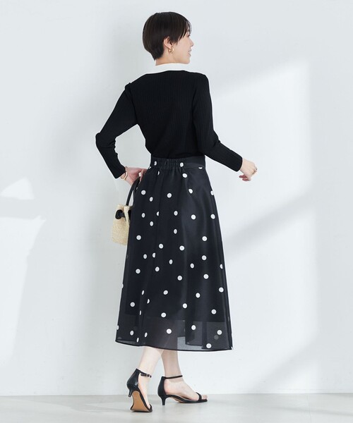 NOLLEY’S（ノーリーズ）の「《手洗い可能》愛され 襟付きワイドリブプルオーバーニット（ニット/セーター・レディース・シルバー/ブラック・38/36）」の8枚目の写真