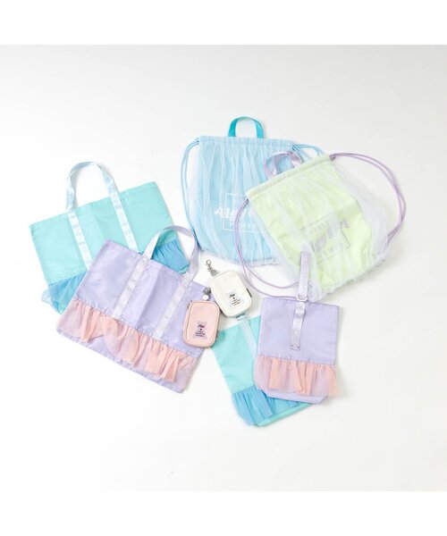 algy(アルジー)の「チュールレッスンバッグ(トートバッグ・キッズ・ラベンダー/ミント・FREE)」の3枚目の写真