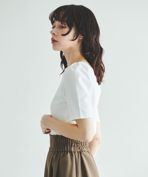 31 Sons de mode（トランテアン　ソン　ドゥ　モード）の「スカラップＴシャツ（Tシャツ/カットソー・レディース・ホワイト×ブラック/ブラック/オフホワイト・36）」の6枚目の写真
