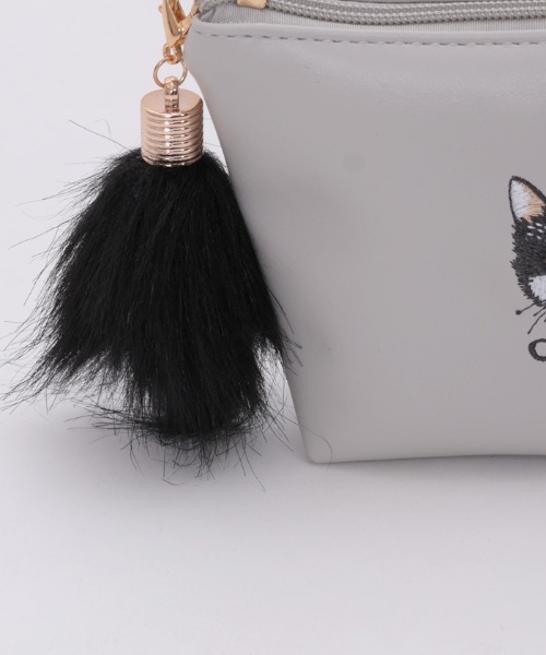 axes femme（アクシーズファム）の「ＣＡＴ船形刺繍ポーチ（ポーチ・レディース・グレー・FREE）」の6枚目の写真