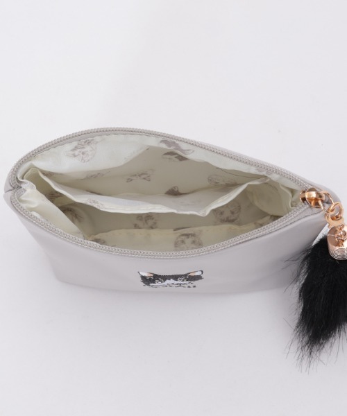 axes femme（アクシーズファム）の「ＣＡＴ船形刺繍ポーチ（ポーチ・レディース・グレー・FREE）」の7枚目の写真