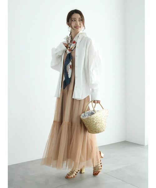 Te chichi（テチチ）の「チュールセットサテンキャミワンピース（ワンピース・レディース・チャコールグレー/ブラウン・F）」の14枚目の写真