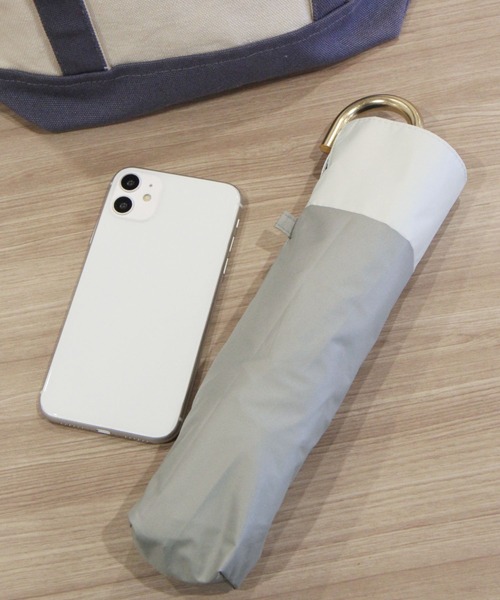 GLOBAL WORK（グローバルワーク）の「PUバイカラー晴雨折りたたみ/985586（折りたたみ傘・レディース・ベージュ/ミント/ブラック/グレー/ネイビー/オフホワイト・ONE SIZE）」の4枚目の写真