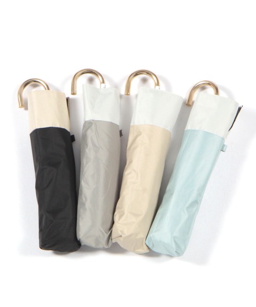 GLOBAL WORK（グローバルワーク）の「PUバイカラー晴雨折りたたみ/985586（折りたたみ傘・レディース・ベージュ/ミント/ブラック/グレー/ネイビー/オフホワイト・ONE SIZE）」の7枚目の写真