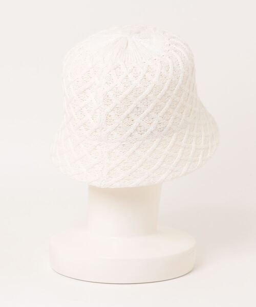 polcadot(ポルカドット)の「COTTON THERMO HAT/格子柄サーモバケットハット(ハット・レディース・ブラック/オフホワイト/ライトグレー・FREE)」の4枚目の写真