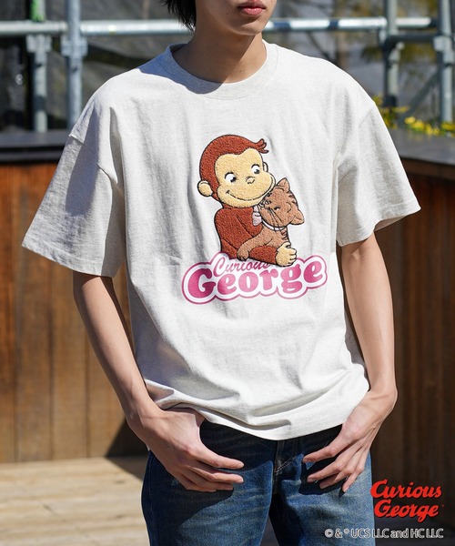 JEANS MATE(ジーンズメイト)の「おさるのジョージ オリジナルデザインTシャツ ジョージ ニョッキ ドロップショルダー ビッグシルエット ユニセックス(Tシャツ/カットソー・メンズ・オフホワイト/ダークグリーン/ホワイト・X-LARGE/MEDIUM/SMALL/LARGE)」の22枚目の写真