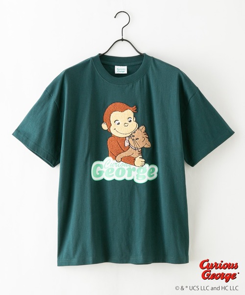 JEANS MATE(ジーンズメイト)の「おさるのジョージ オリジナルデザインTシャツ ジョージ ニョッキ ドロップショルダー ビッグシルエット ユニセックス(Tシャツ/カットソー・メンズ・オフホワイト/ダークグリーン/ホワイト・X-LARGE/MEDIUM/SMALL/LARGE)」の13枚目の写真