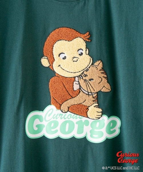 JEANS MATE(ジーンズメイト)の「おさるのジョージ オリジナルデザインTシャツ ジョージ ニョッキ ドロップショルダー ビッグシルエット ユニセックス(Tシャツ/カットソー・メンズ・オフホワイト/ダークグリーン/ホワイト・X-LARGE/MEDIUM/SMALL/LARGE)」の11枚目の写真