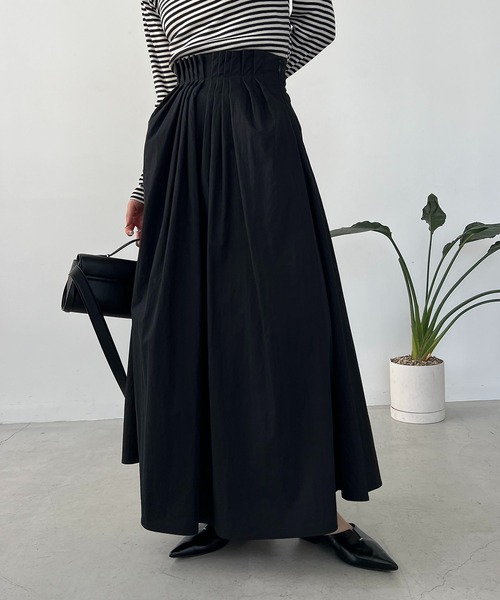 CAPRICIEUX LE'MAGE（カプリシューレマージュ）の「タックウエストフレアスカート（スカート・レディース・ブラック/ホワイト・36/38）」の8枚目の写真