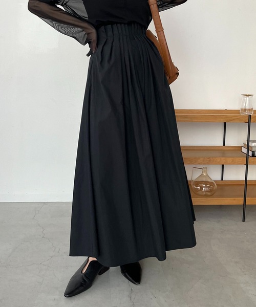 CAPRICIEUX LE'MAGE（カプリシューレマージュ）の「タックウエストフレアスカート（スカート・レディース・ブラック/ホワイト・36/38）」の11枚目の写真