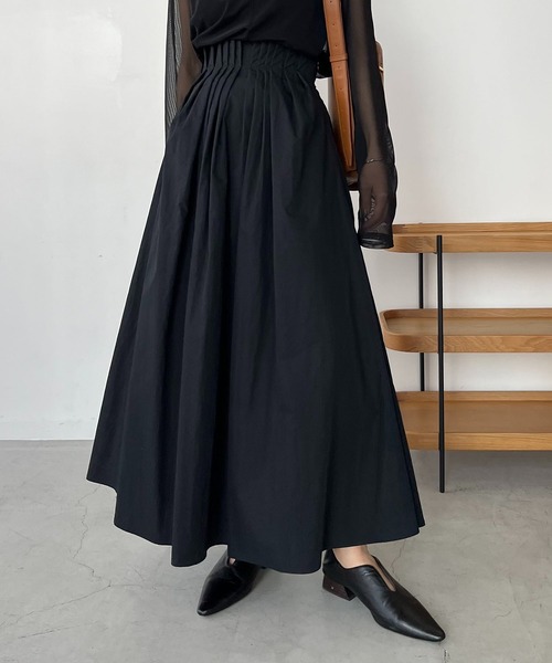 CAPRICIEUX LE'MAGE（カプリシューレマージュ）の「タックウエストフレアスカート（スカート・レディース・ブラック/ホワイト・36/38）」の14枚目の写真