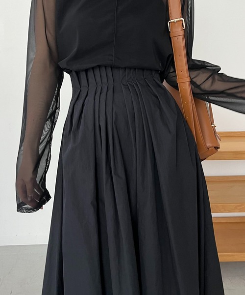 CAPRICIEUX LE'MAGE（カプリシューレマージュ）の「タックウエストフレアスカート（スカート・レディース・ブラック/ホワイト・36/38）」の13枚目の写真