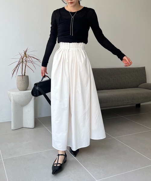 CAPRICIEUX LE'MAGE（カプリシューレマージュ）の「タックウエストフレアスカート（スカート・レディース・ブラック/ホワイト・36/38）」の18枚目の写真