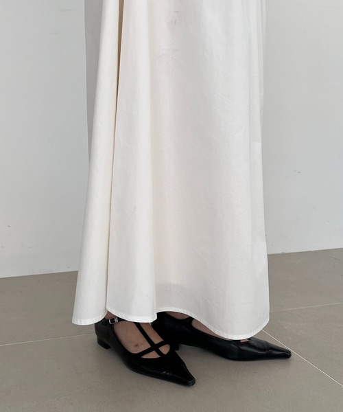 CAPRICIEUX LE'MAGE（カプリシューレマージュ）の「タックウエストフレアスカート（スカート・レディース・ブラック/ホワイト・36/38）」の4枚目の写真