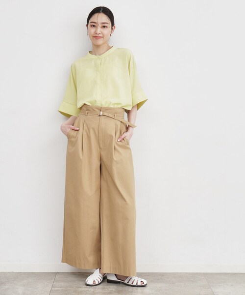 THE SHOP TK （ザ ショップ ティーケー ）の「◆【体型カバー/サスティナブル/洗濯機OK】ドルマンブラウス（シャツ/ブラウス・レディース・グリーン/ブラック系その他3/オフホワイト/ブラウン系その他/イエロー系その他・13/12）」の6枚目の写真