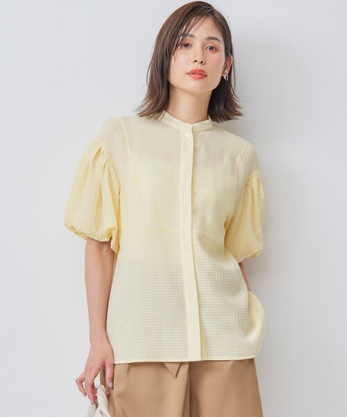 【WEB限定】ステッチストライプドビー ブラウス