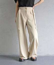 cheriella | 【cheriella】サイドベルトワイドパンツ(スラックス)